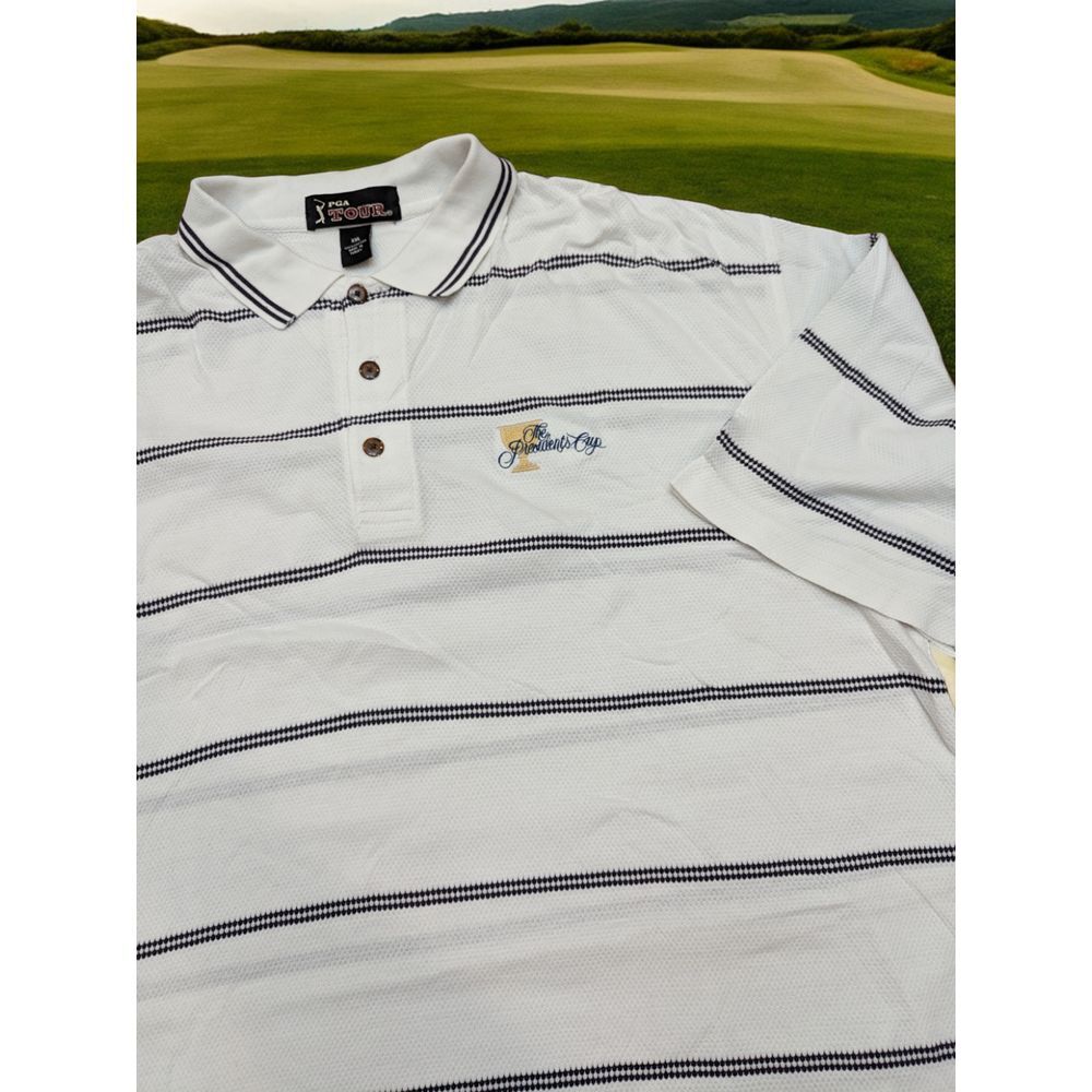 Vintage PGA Tour President's Cup Golf White Polo Shirt‎ - XXL - READ